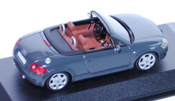 Audi TT Roadster (Typ 8N), Modell 1999-2006, nimbusgrau, innen braun, ohne Heckspoiler, Minichamps,