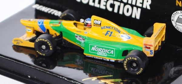Benetton Ford B 193, signalgelb/dunkel-gelbgrün, Formel 1 Saison 1993, Team: Camel Benetton Ford (3.