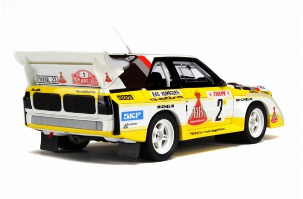HB Audi Sport Quattro S1 E2 Gruppe B (Typ 85Q), Modell 1984-1986, reinweiß/zinkgelb, Rallye Monte Ca