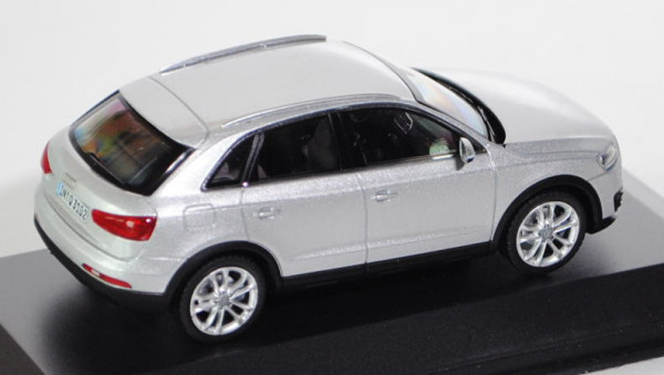 Audi Q3 (Typ 8U), Modell 2011-2015, eissilber, Schuco, 1:43, Werbeschachtel
