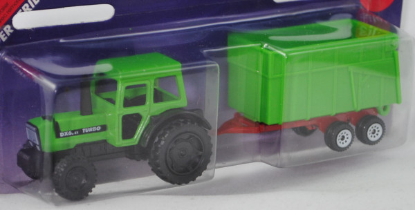 00001 DEUTZ-FAHR (DX) AgroStar 6.31 (Mod. 90-93) Traktor mit Anhänger als Muldenkipper mit Bordwanda