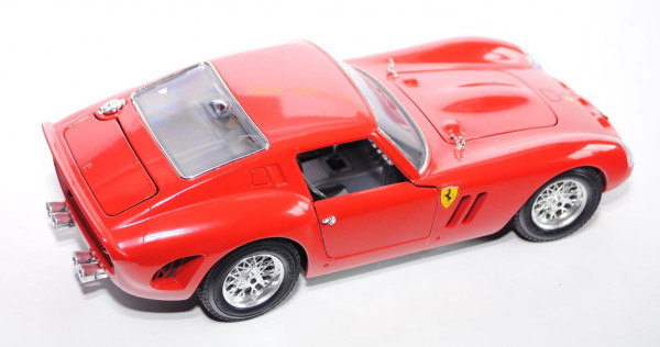 Ferrari 250 GTO (1962), verkehrsrot, Türen + Motorhaube + Kofferraum zu öffnen, mit Lenkung, Bburago