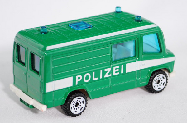 00001 Mercedes-Benz 809 D (Typ T 2 neu, Baumuster: 670, Modell 1986-1996) Polizeibus, minzgrün, inn
