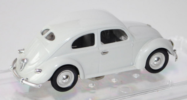 VW Käfer Standardlimousine (Typ 11) (Brezelkäfer), Modell 1949, papyrusweiß, VITESSE, 1:43, PC-Box