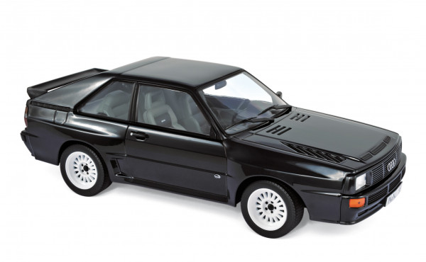 Audi Sport Quattro (Typ 85Q, Modell 1984-1986), schwarz, innen schwarz/quarz, Norev, 1:18, mb