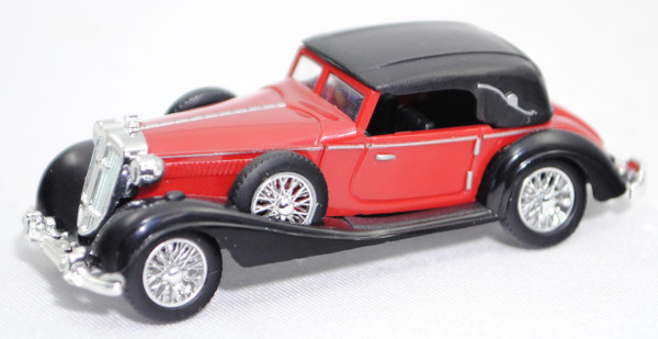 Horch 853 Sport-Cabriolet (geschlossen, Modell 1935-1939), karminrot/schwarz, Busch, 1:87, PC-Box