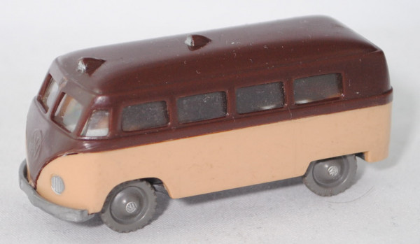 00002b VW-Krankenwagen (Typ 2 T1, Mod. 50-54), schokoladenbraun/beige, 1 Rot-Kreuz-Emblem weg