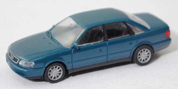 Audi A6 / Audi A6 2.0 (Baureihe C4, Typ 4A, Mod. 1994-1997), hell-ozeanblau, Rietze, 1:87, Werbebox