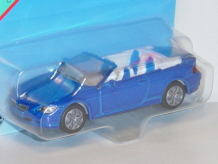 00005 BMW 645Ci Cabrio (Typ E64, Modell 2004-2005), dunkel-verkehrsblaumetallic, innen reinweiß/dunk