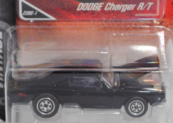 Dodge Charger R/T (2. Generation, Modell 1969-1970) (Nr. 238E-1), schwarz, majorette, 1:66, Blister