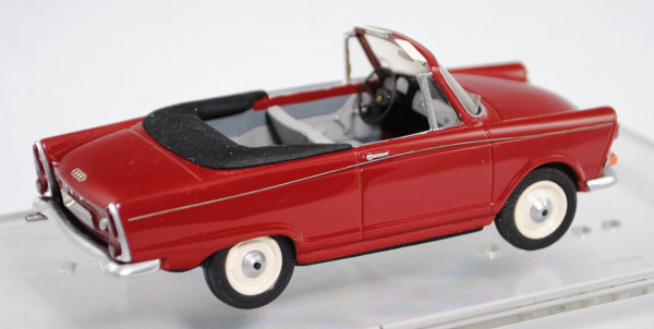 DKW F 12 Roadster (2-türig, Modell 1964), rubinrot, innen papyrusweiß/fehgrau, Alte Automobil Miniat