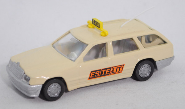00007 Mercedes-Benz 300 TE (Baureihe S 124, Mod. 1985-1986) Taxi, elfenbein, ESTELIT, B7, Werbebox
