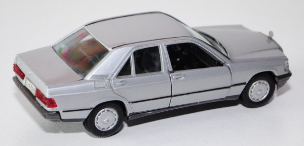Mercedes-Benz 190 (Baureihe W 201), Modell 1982-1988, silber, Türen + Heckklappe zu öffnen, GAMA min