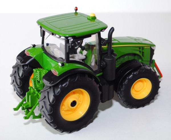 John Deere 8360R Traktor (Modell 2011-2013), smaragdgrün, mit 3 Ölfässern JOHN DEERE, Sondermodell 2