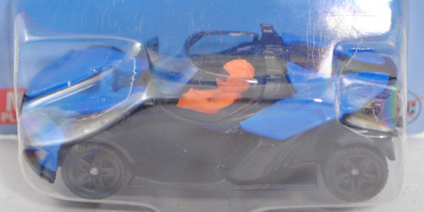 00000 KTM X-BOW GT (Modell 2013-), verkehrsblau/schwarz, mit Fahrer, B47 geschlossen schwarz, P29e