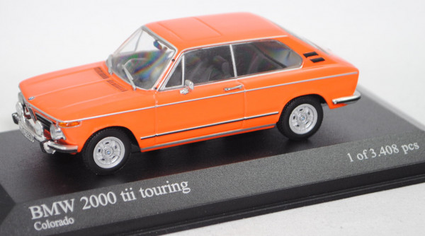 BMW touring 2000 tii (BR 114 oder 02-Serie, Modell 1971-1973), colorado, Minichamps, 1:43, PC-Box