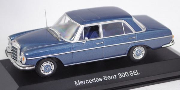 Mercedes-Benz 300 SEL 6.3 (W 109, Modell 1967-1972), hellblau metallic, Minichamps, 1:43, Werbebox