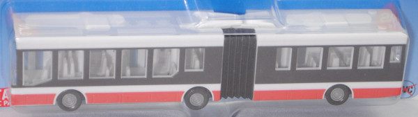 06101 CZ MAN NG 312 Niederflurgelenkbus (Modell 95-99), weiß, roter Streifen rundherum, SIKU, P29e