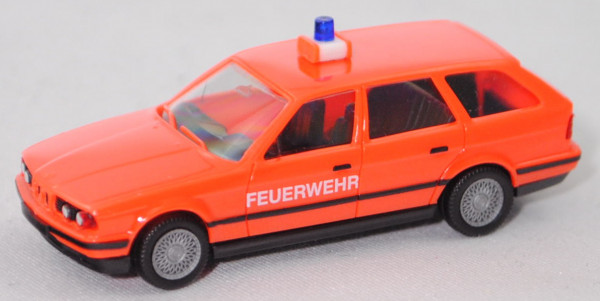BMW 525i Touring (Baureihe E34, Facelift 1991, Mod. 91-92) Feuerwehr, leuchthellrot, Herpa, 1:87, mb