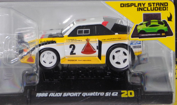 HB Audi Sport Quattro S1 E2, Rallye Monte Carlo 86, W. Röhrl/C. Geistdörfer, Nr. 2, Maisto 1:64, mb