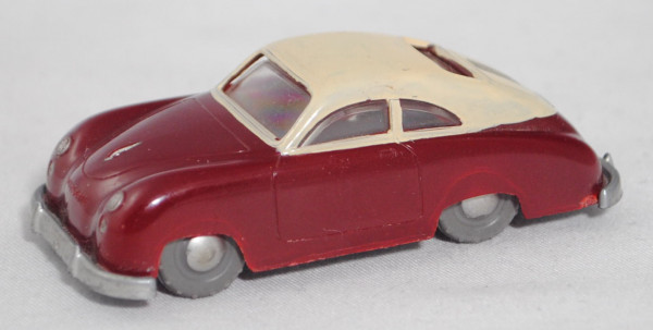 00000 Porsche 356 1100 Coupé (Typ Urmodell, Mod. 1950-1954), weinrot, Dach elfenbein, RV 18/1 grau