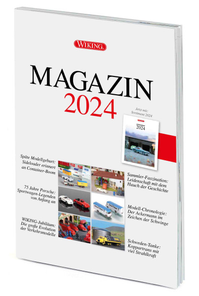 WIKING MAGAZIN 2024, Themen: Sideloader / 75 Jahre Porsche / Sortiment 2024, DIN-A4, 52 Seiten