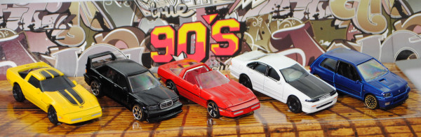 YOUNGSTER Giftpack: 2x Corvette ZR-1 + MB 190 E 2.5-16 Evo II + NISSAN Cefiro + Renault Clio, mb