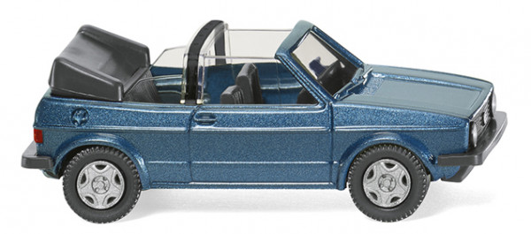 VW Golf I Cabriolet (Typ 155, Modell 1979-1987, Baujahr 1979), ocean blue metallic, Wiking, 1:87