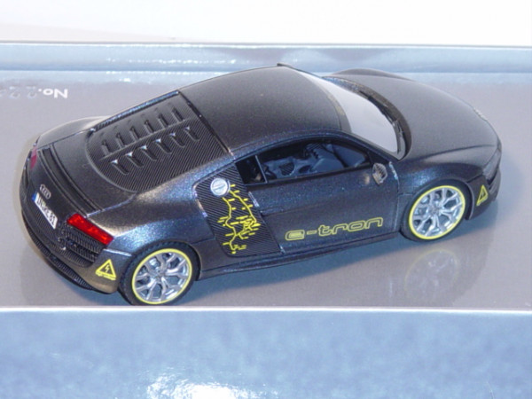 Audi R8 e-tron, Mj. 2008, graumetallic, Silveretta Classic, Looksmart, 1:43, Werbeschachtel, limitie