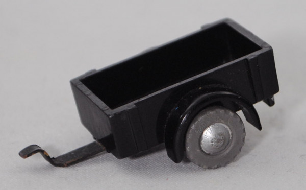 00001 WESTFALIA-ANHÄNGER Typ LEIPZIG (Modell 1950-1967), schwarz, Deckel weg, Siku Plastik 1:60