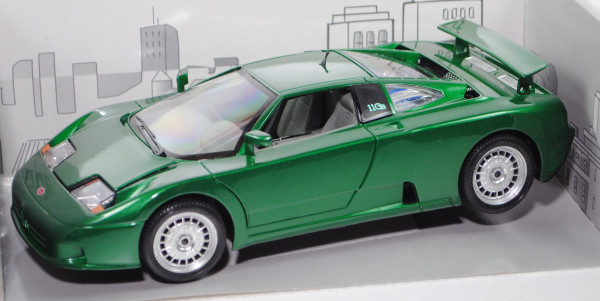 Bugatti EB 110 GT (Typ Gran Turismo, Mod. 1991-1995, Baujahr 1991), grünmetallic, Bburago, 1:18, mb