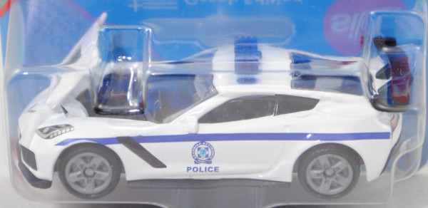 00900 GR Chevrolet Corvette ZR1 Coupé (C7, Modell 2018-2019) Greek Police, weiß, POLICE, SIKU, P29e