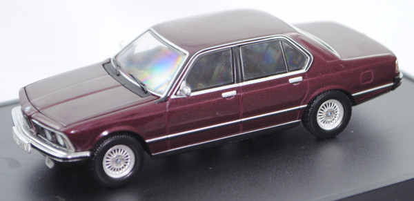 BMW 728i (E23, Modell 1979-1982), burgundrot metallic, Minichamps, 1:43, Werbeschachtel (Limited)