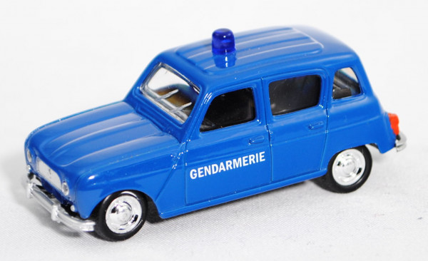 Renault 4L (Modell 1961-1967, Baujahr 1964) Gendarmerie, signalblau, GENDARMERIE, m. Blaulicht, 1:54