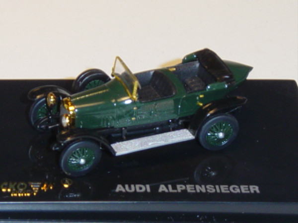 Audi Alpensieger, tannengrün, Verdeck offen, Ricko / Busch, 1:87, PC-Box