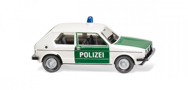 Polizei - VW Golf I L (Typ 17, 3-Türer, Vorfacelift, Modell 74-78), weiß/minzgrün, Wiking, 1:87, mb