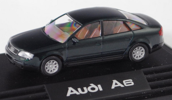 Audi A6 (2. Gen. A6, Baureihe C5, Typ 4B, Mod. 97-04), racinggrün perleffekt, Wiking, 1:87, Werbebox
