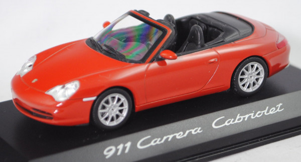 Porsche 911 Carrera Cabriolet (Typ 996/2, Modell 01-05), orangenrot perlcolor, Minichamps, 1:43, mb