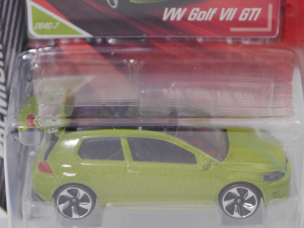 VW Golf VII GTI (Typ AU/VW 370, Mod. 13-17), h.-gelbgrünmet., Nr. 264C-7, majorette, 1:64, Blister