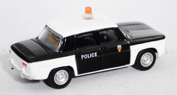 Renault 8 Gordini (Modell 1964-1967, Baujahr 1965) Police, schwarz, Dach und Kotflügel reinweiß, POL