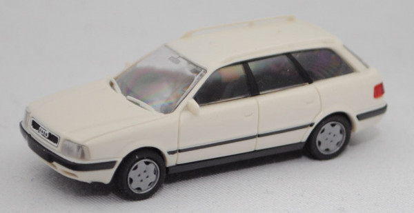 Audi 80 Avant 2.0 (B4, Typ 8C, Modell 1992-1995), cremeweiß (vgl. alpinweiß), Rietze, 1:87, Werbebox