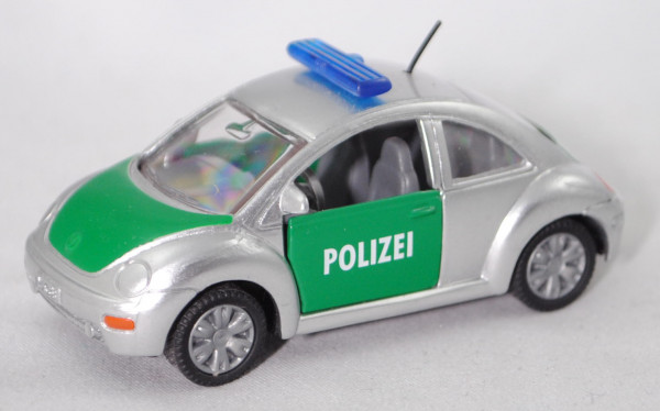 00002 VW New Beetle 2.0 (Typ 9C, Modell 1998-2001) Polizei, weißalu/hell-moosgrün, POLIZEI, B16 grau