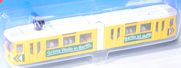 Straßenbahn, signalgelb/reinweiß, Grüne Welle in Berlin, P28E