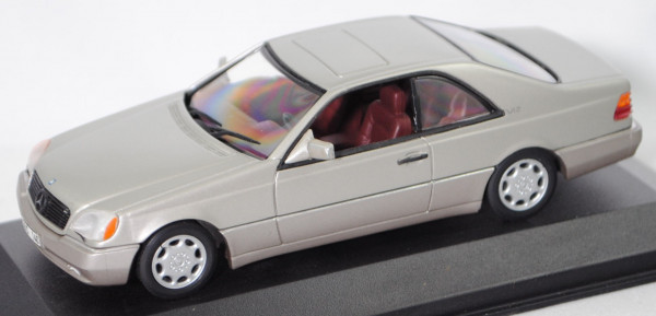 Mercedes-Benz 600 SEC (C 140, Modell 1992-1993), rauchsilber metallic, Minichamps, 1:43, PC-Box