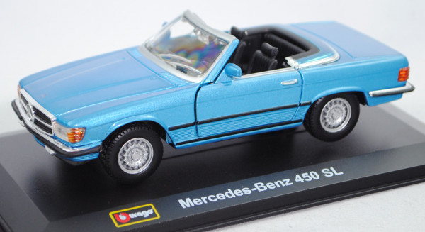 Mercedes-Benz 450 SL Roadster, (BR R 107, Mod. 71-80), blaumet., Bburago Street Classics, 1:32, mb