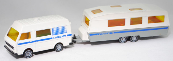 00001 VW LT 28 Camper mit Tabbert Kornett-Weekend 690 TM Camper, cremeweiß, camper, SIKU, m-