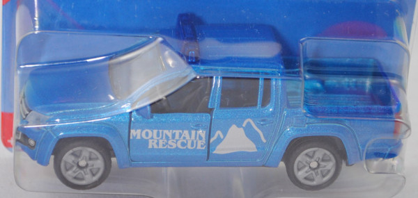 00007 VW Amarok (Mod. 10-16) Bergrettung, blau, MOUNTAIN/RESCUE, hohe Blaulichtleiste, B47 grau