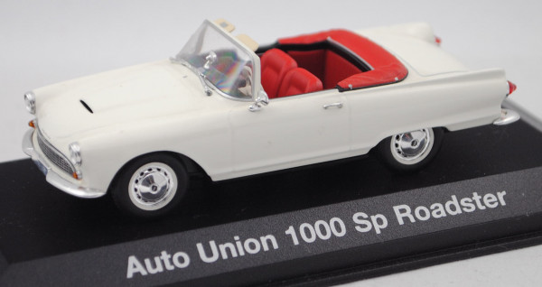 Auto Union 1000 SP Roadster (Modell 1961-1965), eierschalenweiß, Minichamps, 1:43, Werbebox