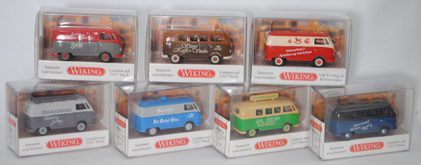 Set 85 Jahre Wiking mit 7 Modellen, VW Transporter T1, Limited Edition, Wiking, 1:87, mb