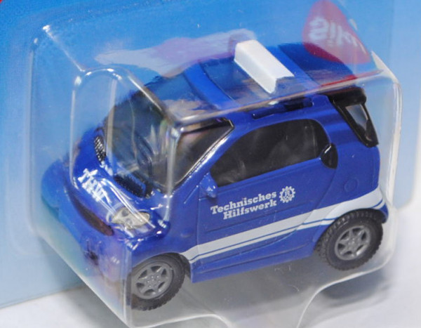 00401 smart fortwo coupé passion (Typ C 450, 2nd gen., Mod. 03-07) Polizei, ultramarinblau/weiß, THW